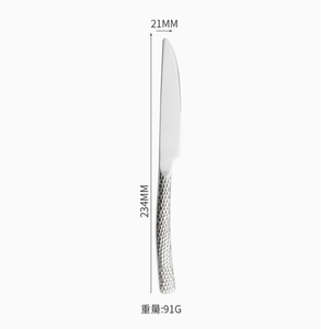 DFU233 Customized luxury Hammered handle stainless steel cutlery table knife steak knife table <b>forks</b> <b>dessert</b> <b>forks</b> customized - Product Image 1