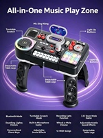 Clavier d'instruments de musique électriques rechargeables éducatifs pour enfants, microphone multifonction, mixeur DJ, jouets musicaux