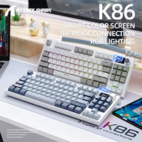 K86 75% 87 Tombol Tricolor RGB Teclador Backlit Gaming Macro Programmable Rechargeable Wireless 2.4G PC Mechanical Gaming Keyboard