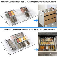 Étagère à épices en acrylique transparent empilable avec tiroirs, organisateur d'épices pour comptoir de cuisine, présentoir et étagère de rangement