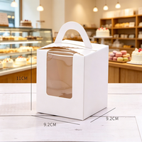 Boîtes à gâteaux à emporter avec poignée et fenêtre transparente, boîtes en carton à 1/2/4/6 trous pour cupcakes et muffins