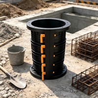 Nouvelle coffrage en plastique rond pour colonnes, moule à béton avec système d'assemblage simple pour les projets de construction de villas et de bâtiments