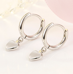 Ebrew she LL-pendientes huggie con forma de corazón, aretes chapados en plata para mujer <span class=keywords><strong>2023</strong></span> - Product Image 4