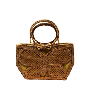 Vente en gros de sacs à main en rotin Lombok tissé papillon, poignée circulaire, sac Ata avec design artisanal indonésien, artisanat en osier - Product Image 3