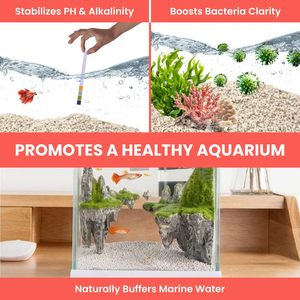 Sable d'aquarium blanc Aragonite - Substrat naturel pour aquariums de tétra, sable d'aquarium tamponnant le pH, 50L, utilisation en extérieur - Product Image 4
