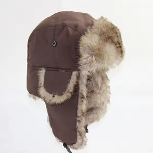 Q93 Russische Hoed Bomber Zachte Faux Fur Ear Flap Hat Cap Winter Ski Trooper Trapper Winter Hoeden