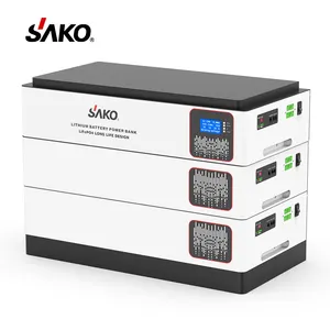 Sako Ip65 עמוק מחזור 100Ah 200Ah 300Ah 400Ah ליתיום יון 48V Lifepo4 סוללה בית אנרגיה שמש אחסון מערכת batterie