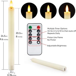 Bougies <span class=keywords><strong>LED</strong></span> coniques rechargeables à flamme vacillante 3D avec télécommande, station de charge, certifiées CE/RoHS, en cire véritable pour les détaillants (vente en gros) - Product Image 2
