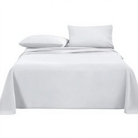 Parure de lit en coton recyclé et polyester, 50 % lavé, 120 g/m², blanche, respirante, tissée, pour hôtels et maisons, vente en gros