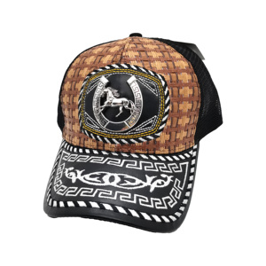 <span class=keywords><strong>Gorra</strong></span> <span class=keywords><strong>de</strong></span> Béisbol <span class=keywords><strong>de</strong></span> Malla Estilo Mexicano Étnico a la Moda con Logo Personalizado <span class=keywords><strong>de</strong></span> Metal 3D Tipo Western Trucker para Uso Casual al Aire Libre, Playa y Hip Hop - Product Image 2