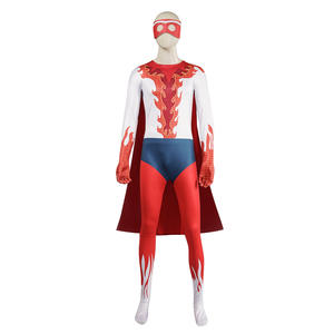 Megamarind Metro Cosplay pria, Jumpsuit perak dengan kostum jubah, pakaian pertunjukan pesta karnaval Halloween untuk pria - Product Image 3