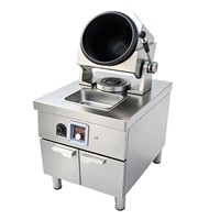 Machine à wok entièrement automatique de qualité commerciale en acier inoxydable, garantie nationale du fabricant direct, adaptée pour