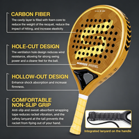 Raquette de padel professionnelle haute performance, OEM personnalisée, fibre de carbone 3K/12K/18K/24K, noyau EVA, légère, ambidextre, précise