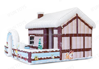 Tente Gonflable Extérieure de Noël en Forme de Grotte du Père Noël / Cabane de Noël / Maison de Pain d'Épices en PVC avec Certification EN14960