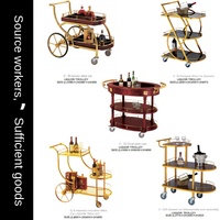 Chariot de restaurant en métal pour fournitures d'hôtel et de restaurant pour magasin 4S KTV Bar Cake Tea Snack Beverage Service & Delivery