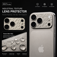 Pelindung Lensa Kamera Kaca Tempered 9H dengan Ukiran Laser Presisi untuk 17 Pro, Cincin Pelindung Anti Gores yang Dapat Disesuaikan 360