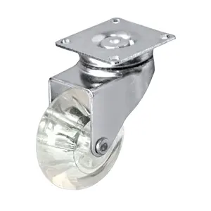 Huarui 2 Inch Heavy Duty No Noise <strong>Locking</strong> <strong>Casters</strong> Transparent Pu <strong>Wheels</strong> With Brake - Product Image 2