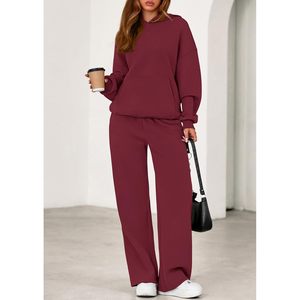 Conjuntos de 2 Piezas para Mujer, Otoño, Sudadera Holgada y Pantalones Deportivos de Pierna Ancha, Tops Cortos para Estar en Casa, Conjuntos Combinados - Product Image 2