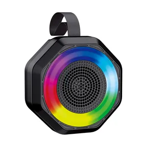 JOKADE speaker nirkabel portabel kecil warna-warni lampu LED kinerja tinggi beberapa mode pemutaran ulang Jack Audio Stereo