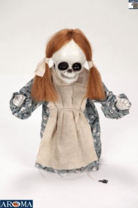 AROMA Bambola Animatronica da Tavolo per Halloween, Bambina con <span class=keywords><strong>Occhi</strong></span> Lampeggianti e Suoni di Pianto, per Feste in Case Stregate e Verande - Product Image 4