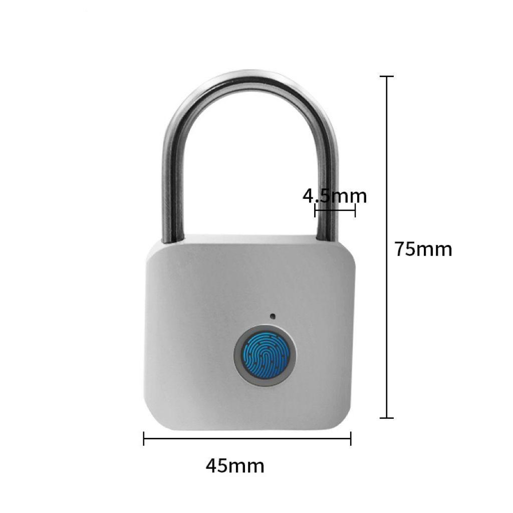 Circular silver fingerprint padlock
