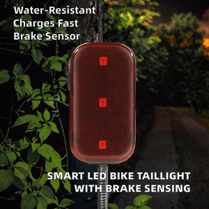 Luz trasera LED inteligente para bicicleta, batería incorporada IP64, resistente al agua, tipo C, carga automática, arranque/parada, detección de freno, 3 modos de noche - Product Image 2