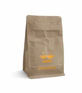 Top Quality Recycle Eco Custom Size Kraft Paper Valve Zipper Coffee Bag With Personal Logo