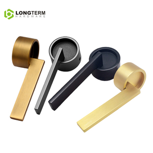 Bán Buôn Hiện Đại Lỗ Mộng Khóa Cửa Xử Lý Thiết Lập Ý Phong Cách L-Vuông Cửa Đòn Bẩy Màu Đen Kẽm Hợp Kim Nội Thất Cửa Ổ Khóa Và Xử Lý - Product Image 2