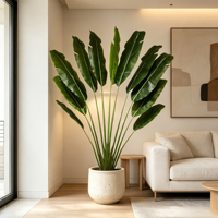 Vente en gros de palmiers bananiers artificiels de 250 cm de hauteur, faux palmiers tropicaux pour la décoration moderne de la maison, du bureau et de la salle d'exposition