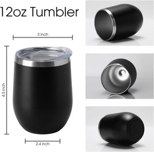 Verre à vin isotherme de luxe à double paroi en acier inoxydable, sans pied, 12 oz, avec revêtement poudré, pour boissons chaudes/froides, de qualité alimentaire et moderne - Product Image 6