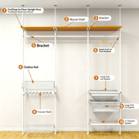 Porte-vêtements autoportant épaissi, pour location, armoire préfabriquée, vestiaire, étagère assemblée