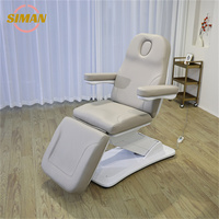 Lit de beauté électrique pliable en cuir synthétique, table de massage à 4 moteurs, fauteuil de soin du visage, réglable en hauteur électriquement, pour chambre à coucher