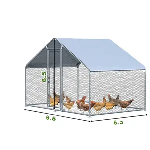 Cheap Free Range Rabbit Hutch Bunny Cage Metal Roof Chicken Coop Walk In Chicken House Rabbit Heavy Cage