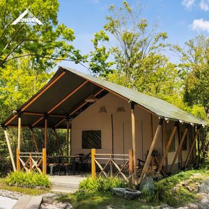 Custom Wild Luxury Hotel Tent Double Thickened <b>Wooden</b> Oxford Fabric Outdoor Glamping Camping Four-Season Sanitary M-8 Jie Gou - Product Image 1