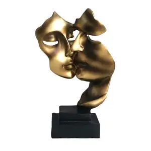 Resin Crafts Modern Simple Silence Is Gold Double Face Sculpture Office Table Decoration Living Room Home Decoration