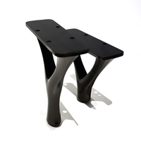 Table de lit moderne en métal chromé noir mat, pieds de canapé, pieds de meuble en laiton, pieds de table en métal