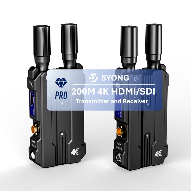 SYONG 4K HDMI SDI  Wireless Transmission System 200M 656ft Los Range, 2.5G/5G 0.06S Latency Video Transmitter Receiver