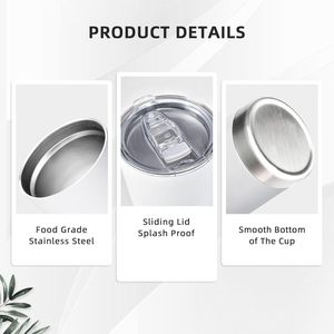 แก้วเก็บความร้อนสุญญากาศสแตนเลสสองชั้น ขนาด 20 ออนซ์ พร้อมฝาและหลอด - Product Image 5