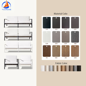 Vente directe d'usine ethan rmg meubles d'extérieur en forme de U ensemble de 5 pièces en aluminium <span class=keywords><strong>santa</strong></span> <span class=keywords><strong>fe</strong></span> canapé d'extérieur à lattes - Product Image 5