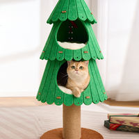 Nouveau Nid pour Chat en Sisal et Feutre, Arbre à Chat Intégré, Griffoir et Structure d'Escalade pour Chats, Idéal pour Noël