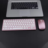Clavier et souris sans fil 2,4 G + BT, ensemble clavier et souris ultra-fin et silencieux pour le bureau