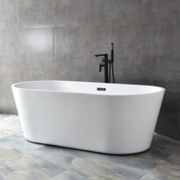 Baignoire autoportante en acrylique à vente chaude, design moderne, forme ovale personnalisable, capacité de 50 à 59 gallons, garantie de 5 ans pour les hôtels