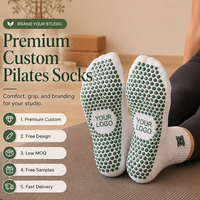 Chaussettes de yoga antidérapantes pour femmes, mi-mollet, respirantes, en coton, pour Pilates, danse, avec logo personnalisé