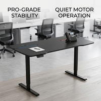Bureau électrique commercial AOR en acier inoxydable, réglable en hauteur, extensible, moderne, avec éclairage et protection contre la surchauffe, fonction de refroidissement