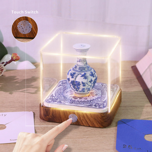 Regalo creativo Jarrón de porcelana 3D Modelo Azul Blanco Papel chino Arte Adorno de escritorio con luz LED - Product Image 1
