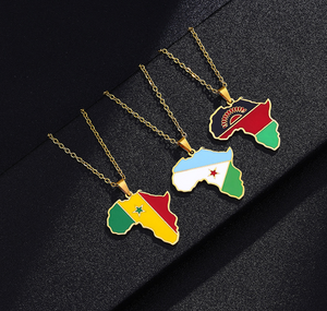 Trend Stainless Steel Hip Hop Africa Map Pendant &amp; Necklace for Men Jewelry 18K Gold Afghanistan Africa Algeria Egypt Map - Product Image 6