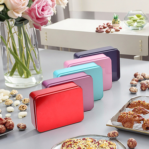 Hình chữ nhật màu kim loại tinplate container hộp trượt ngăn kéo nắp cấp thực phẩm dập nổi cho đồ trang sức Kẹo Bạc Hà Vòng Quà Tặng - Product Image 2