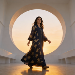 Abaya en polyester brodée sur mesure de haute qualité pour femmes musulmanes, robe de soirée élégante, vente en gros - Product Image 2