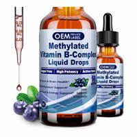 Complexe B Liquide Methylé en Gouttes Vitamine B12 Méthylique Méthylfolate Inositol Choline TMG Vitamine C E Complément pour le Soutien du Gène MTHFR