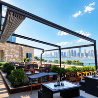 Kits d'auvents rétractables électriques en aluminium, pergola en métal pour patio et gazebo